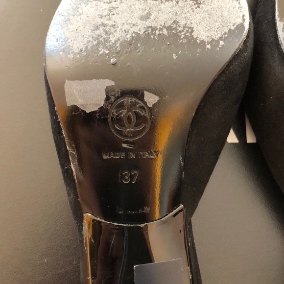 Chanel black suede kitten heels 37 - Picture 5 of 6